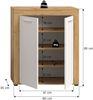 xonox. home Garderobe Jam X8BK6603 Schuhschrank Garderobenschrank Schrank in Wotan Eiche Nb, weiß. ca. 80 x 95 x 35 cm Bild 4