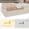 Daybett 90x200 cm mit hydraulischem Stauraum, Polsterbett, Tagesbett, Schlafsofa mit USB-Ladeanschluss und Leselampe, Samt, beige Bild 3