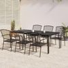 vidaXL Garten Essgruppe 9-tlg. Tisch 8 Stühle Set stapelbar Anthrazit Stahl Bild 2