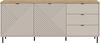 Home affaire Sideboard RAITA, Breite 184 cm, Front mit Desgin-Fräsung, 2 Türen, viel Stauraum (moderne Farbkombi, individuell einsetzbar, Griffe & Füße aus Metall), Kommode, Anrichte, Schrank, Highboard, TV-Board Bild 3