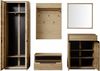 Garderoben-Set >ARAYA< (5-teilig) in Eiche teilmassiv - 227x195x40,5 (BxHxT) Bild 3