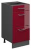 Küchenunterschrank R-Line Rot Hochglanz 40 cm mit Schubladen, ohne Arbeitsplatte Vicco Bild 4