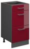 Küchenunterschrank R-Line Rot Hochglanz 40 cm mit Schubladen, ohne Arbeitsplatte Vicco Bild 5