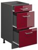 Küchenunterschrank R-Line Rot Hochglanz 40 cm mit Schubladen, ohne Arbeitsplatte Vicco Bild 3