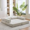 Schlafsofa 79x79x57 cm, ausklappbar auf 79x180x18 cm – Bodensofa aus Chenille mit Kissen Bild 4