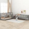 Dreier-Etagenbett 90×200 cm, teilbar, mit Rausfallschutz, Grau, ohne Matratze Bild 3