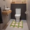 OnlyWow WC-Vorleger Blume - Modern - Grün, Höhe 10 mm, Polyester, U-Form, Vorleger mit Ausschnitt, Toilettenvorleger, Toilettenteppich Bild 4