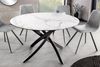 Design Esstisch AMICA 120cm weiss Marmor-Optik Keramik schwarzes Metall-Gestell Bild 3