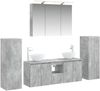 vidaXL Badezimmermöbel-Set 6 pcs Betongrau Ingenieurholz und Glas 3407146 Bild 2