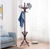 COSTWAY 184cm Garderobenständer mit Schirmständer & 12 Kleiderhaken Kleiderständer Holz für Flur Wohn- & Schlafzimmer Braun Bild 5
