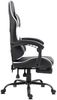 Delman Gaming-Stuhl, Bürostuhl, Schreibtischstuhl, ergonomischer Gaming-Sessel mit Fußstütze, Massage-Lendenkissen, verstellbarer Rückenlehne, Weiß Bild 4