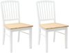 vidaXL Esszimmerstühle 2 pcs Weiß 50 x 52,5 x 91 cm Massives Gummiholz 42020452 Bild 2