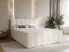 GrainGold Boxspringbett mit Bettkästen CLOUD, Modern Bett mit Kopfteil - 180x200 cm, Beige (1x Bett + 1x Topper) Bild 5