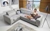 Sofa 3-Sitzer STELLA Polyesterstoff Hellrosa 206 x 95 x 105 cm Bild 5