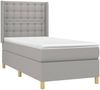 vidaXL Boxspringbett mit Matratze Hellgrau 90x190 cm Stoff, Härtegrad: H2 [3132273] Bild 3