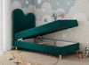Kinderbett FLOW, Boxspringbett für Kinder, mit hohem Kopfteil, Einzelbett mit Matratze - 90x180 - Dunkelgrün Velours - Topper T25 Bild 2