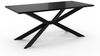 Home Collective Esstisch Tisch Küchentisch Esszimmertisch bis zu 8 Personen (Esszimmer Küche Wohnzimmer Esstisch), modernes Design mit Kreuzgestell Metall 190x90 cm Schwarz Marmor-Optik Bild 2