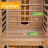 Artsauna Infrarotkabine Kiruna90 mit 4 Vollspektrum- & 3 Flächenstrahler, 1 Person, 90 x 90 x 190 cm, LED Farblicht & Glastür, Infrarotsauna Sauna Bild 5