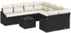 vidaXL Sofa Set mit Kissen 9 pcs Schwarz und Creme Poly-Rattan 3346657 Bild 2
