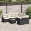 vidaXL Sofa Set mit Kissen 9 pcs Schwarz und Creme Poly-Rattan 3346657 Bild 3