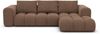 Samtstoff Ecksofa Casaluna L Form - Strukturstoff - braun - Rechts Bild 3