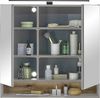 Badezimmerspiegelschrank >Denver< LED, Steckdose, grau matt / evoke eiche Dekor - 80x75x22 (BxHxT) Bild 4