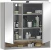 Badezimmerspiegelschrank >Denver< LED, Steckdose, grau matt / evoke eiche Dekor - 80x75x22 (BxHxT) Bild 2