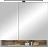 Badezimmerspiegelschrank >Denver< LED, Steckdose, grau matt / evoke eiche Dekor - 80x75x22 (BxHxT) Bild 3