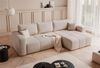 Ecksofa Schlafsofa Sofa LEROS XL in Stoff Manila Beige Ottomane Rechts Bild 2