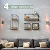 4er Set Wandregal Schwarz SYIOP - MDF, Metallrahmen | Bücherregal Schwebendes Regal Hängeregale für Wohnzimmer Bild 2
