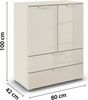rauch Aditio Box, Kommode, 2-türig, 2 Schubladen, mit Glasfront, mit Softclose-Funktion, Farbe Beige, BxHxT 80x100x42cm Bild 4
