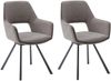 Esszimmerstuhl >Agrafa< (2-er Set) in Braun aus Metall - 58x90x60cm (BxHxT) Bild 2
