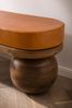Sitzbank Ziegenleder Mango Massivholz 140x47x40cm Modern Braun Flur Polsterbank Bild 5