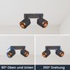 ZMH Deckenlampe 2 Flammig Deckenstrahler Schwarz - Deckenleuchte Vintage Deckenspot E14 Flurlampe Schwenkbar 350° MAX. 25W Stoffschrim für Wohnzimmer Schlafzimmer Küche Ohne Leuchtmittel Bild 2