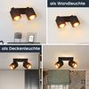 ZMH Deckenlampe 2 Flammig Deckenstrahler Schwarz - Deckenleuchte Vintage Deckenspot E14 Flurlampe Schwenkbar 350° MAX. 25W Stoffschrim für Wohnzimmer Schlafzimmer Küche Ohne Leuchtmittel Bild 5