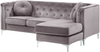 Ecksofa Samtstoff linksseitig grau FLEN Bild 4