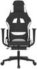 Gaming-Stuhl mit Fußstütze Schwarz und Weiß Stoff, Drehbar [3143750] Bild 3