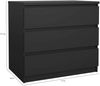 Dmora Kommode Artic, Mehrzweckkommode, Schlafzimmerkommode, Schrank mit Schubladen, 77x50 h70 cm, Schwarz Bild 3