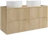 Vente-unique - ORISO Waschbeckenmöbel Holz, Platte Beige - B 46 cm x H 57 cm x L 120 cm Bild 3