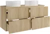 Vente-unique - ORISO Waschbeckenmöbel Holz, Platte Beige - B 46 cm x H 57 cm x L 120 cm Bild 4