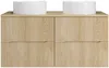 Vente-unique - ORISO Waschbeckenmöbel Holz, Platte Beige - B 46 cm x H 57 cm x L 120 cm Bild 2