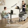 HOMCOM Schreibtisch mit 4 Rollen (Stehpult, 1-St, Höhenverstellbar C-förmig Computertisch), für Büro, Arbeitszimmer, Wohnzimmer, bis 70 kg belastbar, Schwarz Bild 3