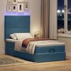 vidaXL Ottoman-Bett mit Matratzen & LEDs Dunkelblau 90x200 cm Samt 3314226 Bild 3