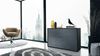 Vladon Sideboard Ben V3, Kommode mit 3 Türen und 2 Schubladen, Schwarz matt/Grau Hochglanz (117 x 74 x 36 cm) Bild 2