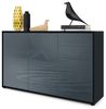 Vladon Sideboard Ben V3, Kommode mit 3 Türen und 2 Schubladen, Schwarz matt/Grau Hochglanz (117 x 74 x 36 cm) Bild 4