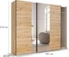 rauch Kleiderschrank; Schwebetürenschrank KRONACH, 2-türig, 2 Spiegeltüren, Eiche Artisan, 261x210x59xcm Bild 4