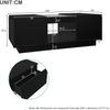 Kommode 100x50x35,5 cm, Schwarz mit Glaseinsatz, LED-Beleuchtung (App-Steuerung), 2 Schubladen, offenes Fach Bild 5