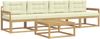 vidaXL Outdoor-Sofagarnitur mit Kissen 4 pcs Weiß und Creme 3386014 Bild 2