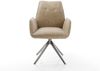 Drehstuhl Zoa-Flex Mikrofaser Beige Vintage Kreuzgestell breit Graphit 360° drehbar Wippfunktion Taschenfederkern Bild 2