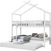 Hausbett 90x200 cm in Weiß – Kinderbett aus Kiefernholz mit Ausziehbett und Umbau zu 3 Einzelbetten Bild 5